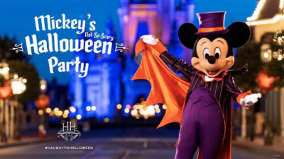 May be an image of text that says 'Mickey S Halloween គ Not So Scary Party HH HALWAYTOHALLOWEEN'
