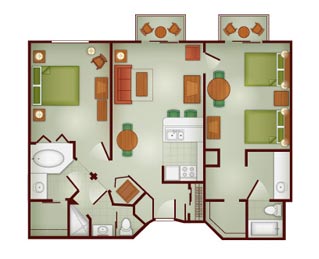 2 bedroom villa floor plan